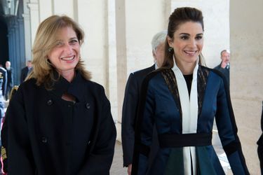 La reine Rania de Jordanie avec Laura Mattarella à Rome, le 10 décembre 2015