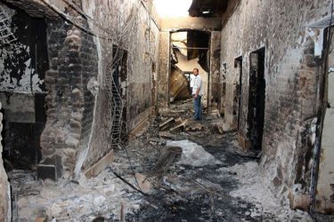 Les décombres de hôpital de Kunduz quelques jours après le bombardement du 3 octobre. 
