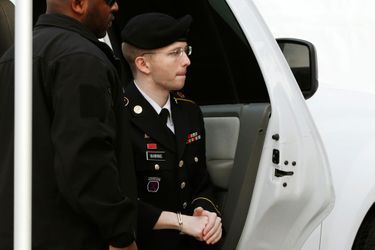 Bradley Manning ce mercredi, en arrivant devant la cour martiale de Fort Meade, dans le Maryland.