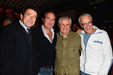 Patrick Bruel, Jean Dujardin, Claude Lelouch et Christophe Lambert pour les 80 ans du réalisateur. 