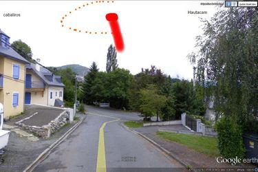 Le lieu précis où s&#039;est déroulée l&#039;observation de Freddy Sailly à Arcizans-Avant, dans les Hautes-Pyrénées. 