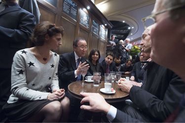 Anne Hidalgo et Ban Ki-moon au café A La Bonne Bière