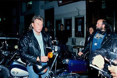 Johnny Hallyday lors d'une soiree Harley Davidson à Paris, le 18 juin 1991.