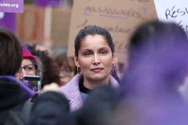 Laetitia Casta lors de la marche contre les violences sexistes et sexuelles organisée par le collectif NousToutes à Paris le 23 Novembre 2019.