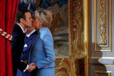 Emmanuel et Brigitte Macron, lors de l'investiture du président, le 14 mai 2017.