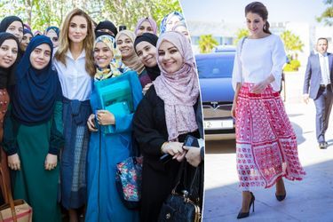 La reine Rania de Jordanie à Amman les 11 et 16 octobre 2017
