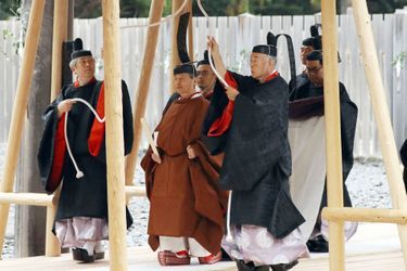 L&#039;empereur Naruhito du Japon au sanctuaire d&#039;Ise, le 22 novembre 2019