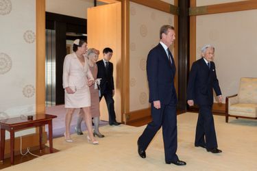 La princesse Alexandra et le grand-duc Henri de Luxembourg avec l'empereur du Japon Akihito et l'impératrice Michiko à Tokyo, le 27 novembre 2017