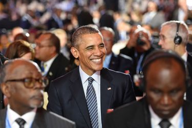 Le président des Etats-Unis Barack Obama tout sourire