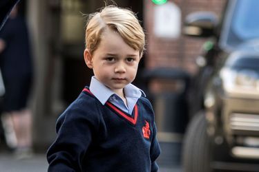 Le prince George de Cambridge le jour de sa première rentrée scolaire à Londres, le 7 septembre 2017