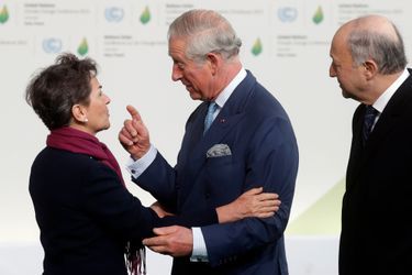 Le prince Charles avec Christiana Figueres et Laurent Fabius à la COP21 à  Paris, le 30 novembre 2015