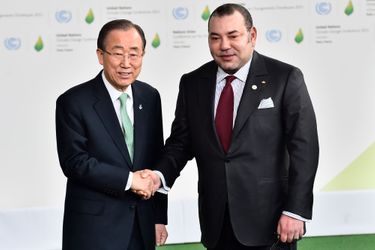 Le roi Mohammed VI du Maroc et Ban Ki-moon à la COP21 à  Paris, le 30 novembre 2015