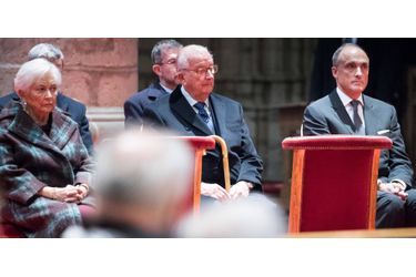 L&#039;ex-reine Paola, l&#039;ex-roi des Belges Albert II et leur gendre le prince Lorenz à Bruxelles, le 15 novembre 2019