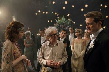 Sur le tournage de "Magic in the Moonlight" avec Emma Stone et Colin Firth, 2014