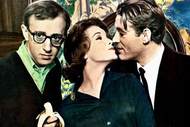 Woody Allen avec Romy Schneider et Peter O'Toole pour "Quoi de neuf Pussycat ?", 1965