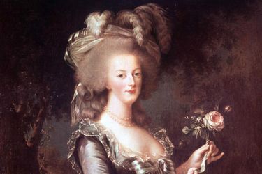 &quot;Marie Antoinette à la Rose&quot;, portrait par Elisabeth Vigée-Lebrun, 1784, conservé au Château de Versailles 