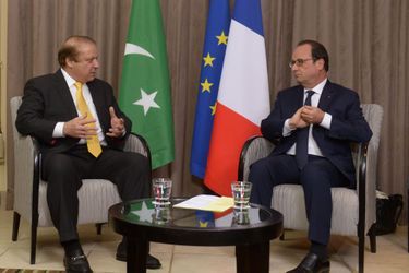 Le Premier ministre du Pakistan Nawaz Sharif et François Hollande