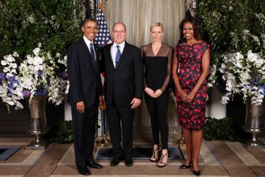 Le couple princier de Monaco lors de la réception organisée par le Président Barack Obama