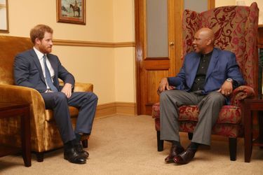 Le prince Harry avec le roi Letsie III au Lesotho, le 26 novembre 2015