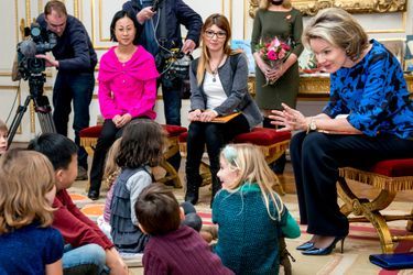 Philippe et Mathilde de Belgique en photos - Mathilde reçoit les enfants au Palais royal par sécurité