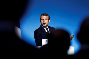 Emmanuel Macron s'adresse au corps préfectoral le 5 septembre à l'Elysée.