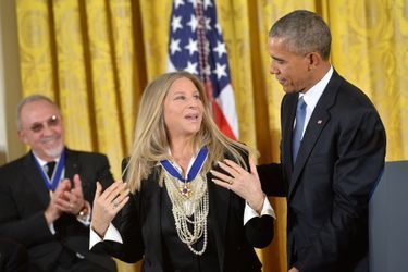 Barbra Streisand et Barack Obama à Washington le 24 novembre 2015
