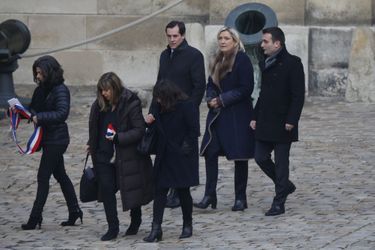 Nicolas Bay, Marine Le Pen et Florian Philippot à leur arrivée