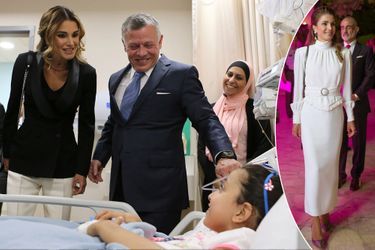 La reine Rania et le roi Abdallah II de Jordanie à Amman, le 13 septembre 2017. A droite, la reine Rania, le 14 septembre 2017