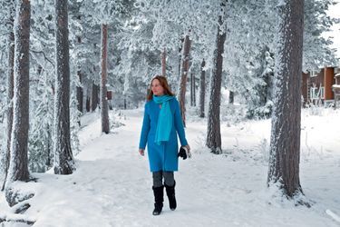 Ségolène Royal dans la forêt d'Inari, berceau du peuple sami, le 17 novembre.