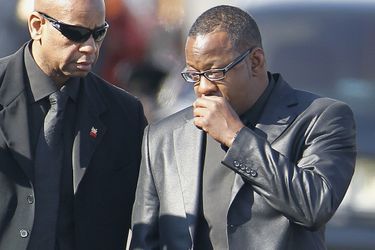Bobby Brown aux funérailles de Whitney Houston en 2012.
