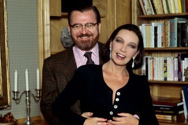 A Genève avec son dernier mari, Eric de Lavandeyra, le 2 novembre 1992. Ils divorceront deux ans plus tard.