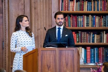 La princesse Sofia et le prince Carl Philip de Suède parlent de dyslexie, à Stockholm le 21 novembre 2017