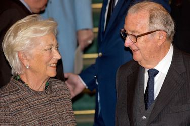 L&#039;ex-reine Paola et l&#039;ex-roi Albert II de Belgique au Parlement à Bruxelles, le 15 novembre 2015