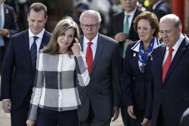 La reine Letizia d'Espagne visite la Croix-Rouge mexicaine à Mexico, le 13 novembre 2017