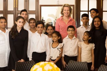La reine Mathilde de Belgique à Bombay, le 10 novembre 2017