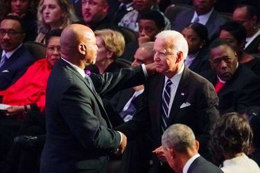 Joe Biden aux funérailles d&#039;Elijah Cummings à Baltimore, le 25 octobre 2019.