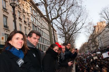 Aurélie Filippetti et Arnaud Montebourg le 11 janvier dernier, lors de la manifestation contre le terrorisme.