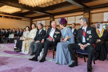 Le prince Charles d&#039;Angleterre avec la princesse Mary et le prince héritier Frederik de Danemark à Tokyo, le 22 octobre 2019