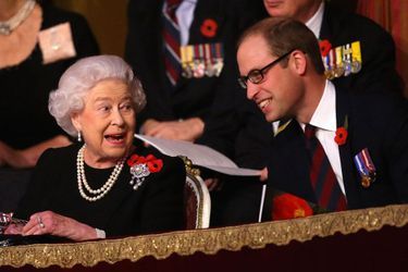 Elizabeth II et son petit-fils, le prince William, plus complices que jamais, le 7 novembre 2015
