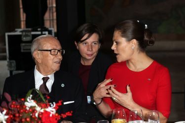 La princesse Victoria avec le président tunisien Béji Caïd Essebsi à Stockholm, le 5 novembre 2015