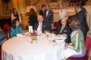 La reine Silvia et le roi Carl XVI Gustav de Suède avec le président tunisien et sa femme à Stockholm, le 5 novembre 2015