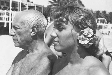 Pablo Picasso et sa fille Maya, Août 1952.