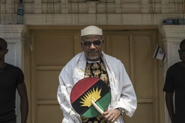 Nnamdi Kanu, leader du Mouvement pour les peuples indigènes du Biafra. Dans sa maison à Umuahia, Nigéria, le 26 mai 2017 avant la commémoration du 50ème anniversaire de la Guerre du Biafra. 