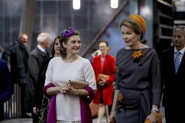 La princesse Stéphanie de Luxembourg et la reine des Belges Mathilde à Esch-Belval, le 16 octobre 2019