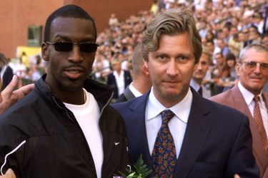En 1999, avec Michael Johnson lors du meeting de Bruxelles 