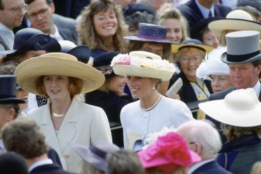 Sarah Ferguson avec sa belle-soeur la princesse Diana, le 19 juin 1991