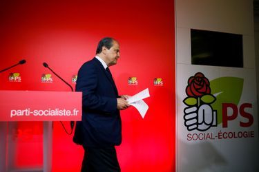 Jean-Christophe Cambadélis dimanche soir au siège du Parti socialiste.