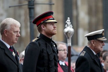 Les princes Harry et Philip devant Westminster Abbey à Londres, le 5 novembre 2015