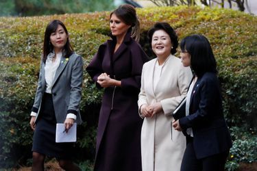 Melania Trump à la résidence de l'ambassadeur américain en Corée du Sud à Séoul, le 7 novembre 2017.