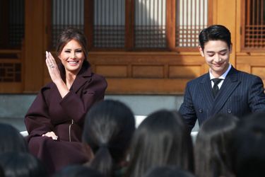 Melania Trump à la résidence de l'ambassadeur américain en Corée du Sud à Séoul, le 7 novembre 2017.